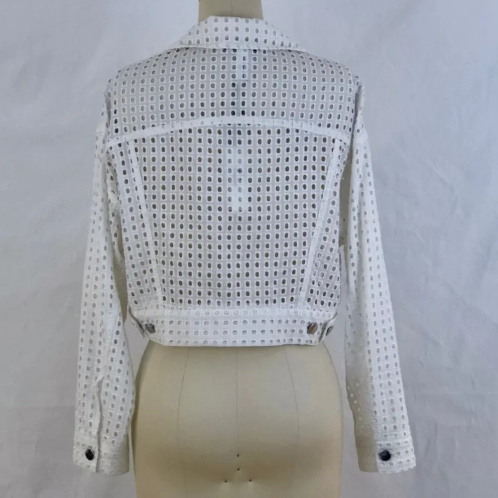 NWT Fleur du Mal Eyelet Cropped Jacket - 0 - Picture 3 of 7